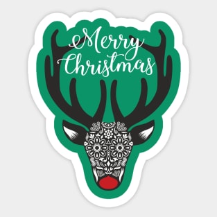 Rudolph the Dia De Los Muertos Reindeer Sticker